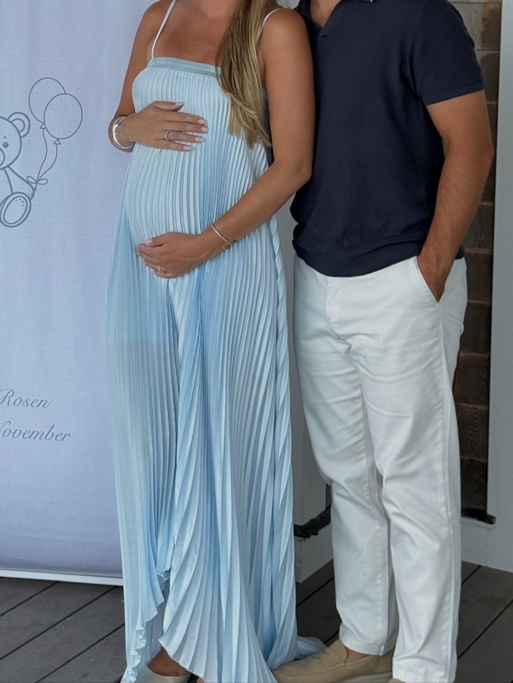 Lovers + Friends MAE Gown. Pleated Spaghetti-Strap Maxi Dress - Light Blue - Picture 7 of 7